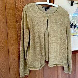 VTG Josephine Chaus Green/Gold cardigan